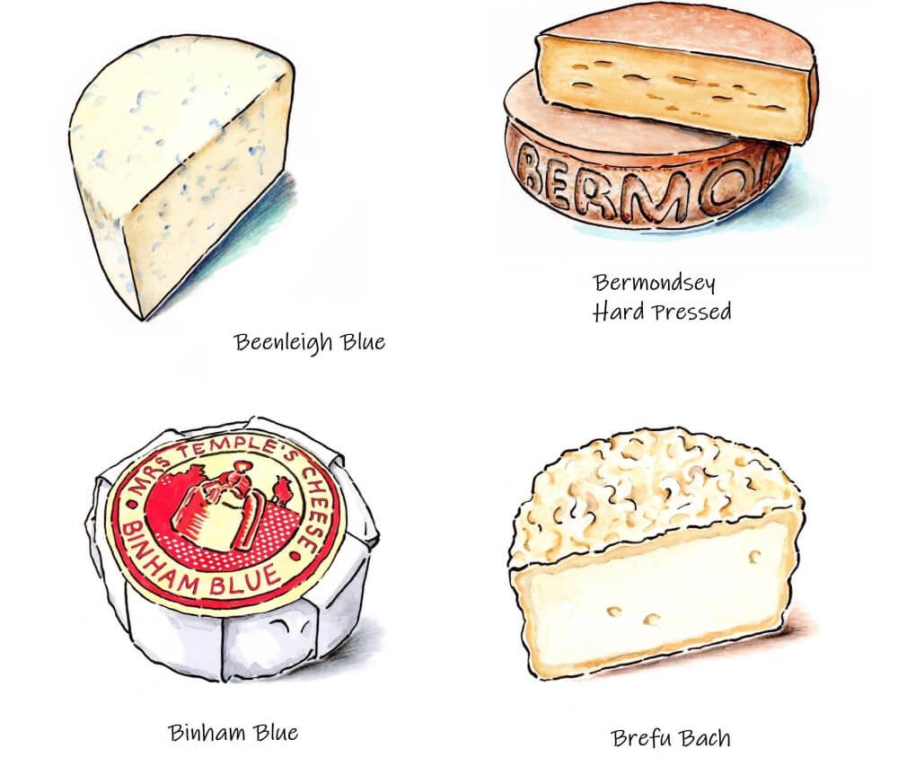 Four British cheeses